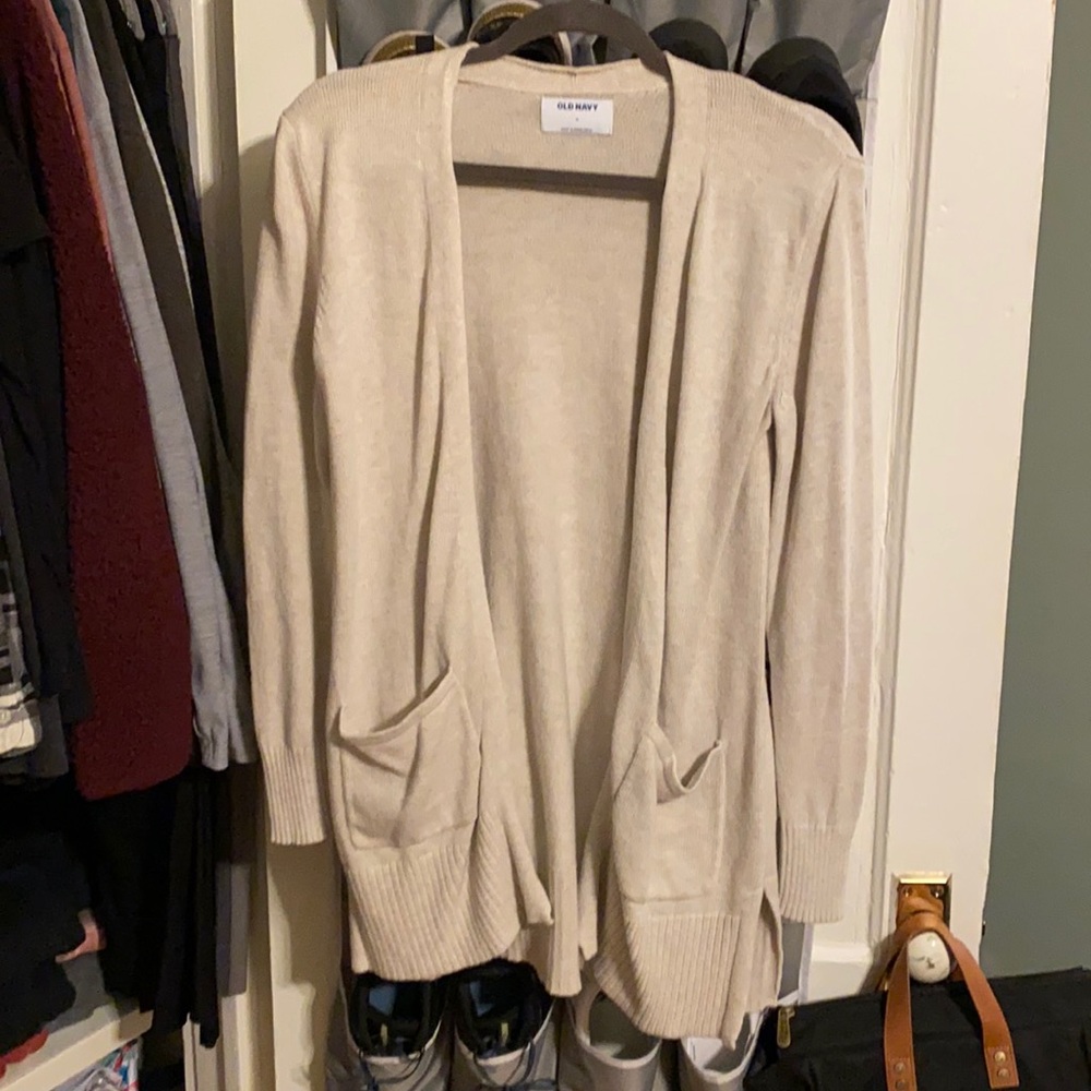 Long cream cardigan